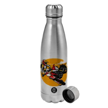 Motocross, Metallic water bottle, stainless steel, 750ml