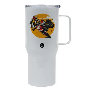 Motocross, Mega Stainless steel Tumbler with lid, double wall 750L