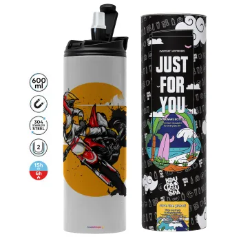 Motocross, Tumbler stainless steel GREY 600ml