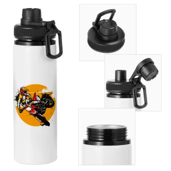 Motocross, Metal water bottle with safety cap, aluminum 850ml