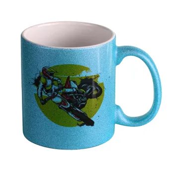 Motocross, Κούπα Σιέλ Glitter που γυαλίζει, κεραμική, 330ml