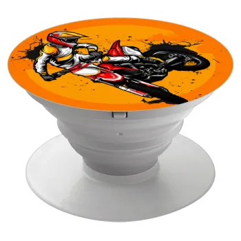 Motocross, Phone Holders Stand  Λευκό Βάση Στήριξης Κινητού στο Χέρι