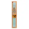 Easter Set, wooden keychain & aromatic flat Easter candle (30cm) (TURQUOISE)