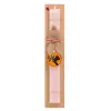 Easter Set, wooden keychain & scented flat Easter candle (30cm) (PINK)