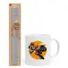 Easter Set, Ceramic Cup (330ml) & Easter aromatic flat candle (30cm) (GRAY)