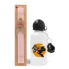 Easter Set, metallic aluminum bottle (500ml) & aromatic flat Easter candle (30cm) (PINK)