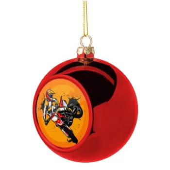Motocross, Christmas tree ball Red 8cm