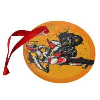 Motocross, Christmas ornament glass 9cm