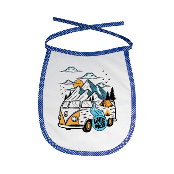 Life is a trip, Σαλιάρα μωρού αλέκιαστη με κορδόνι Μπλε