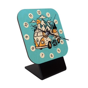 Life is a trip, Επιτραπέζιο ρολόι σε φυσικό ξύλο (10cm)