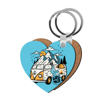 Life is a trip, Μπρελόκ Ξύλινο καρδιά MDF