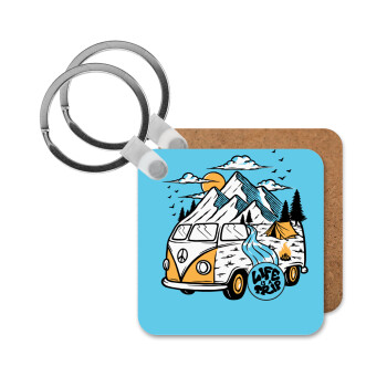 Life is a trip, Μπρελόκ Ξύλινο τετράγωνο MDF