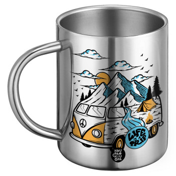 Life is a trip, Ανοξείδωτη Μεταλλική Κούπα 450ml - Διπλού Τοιχώματος