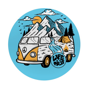 Life is a trip, Mousepad Round 20cm