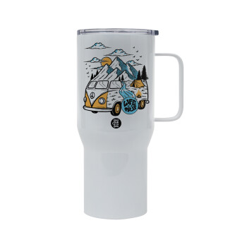 Life is a trip, Mega Stainless steel Tumbler with lid, double wall 750L