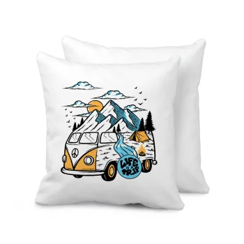 Life is a trip, Sofa cushion 40x40cm includes filling
