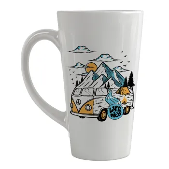 Life is a trip, Κούπα κωνική Latte Μεγάλη, κεραμική, 450ml