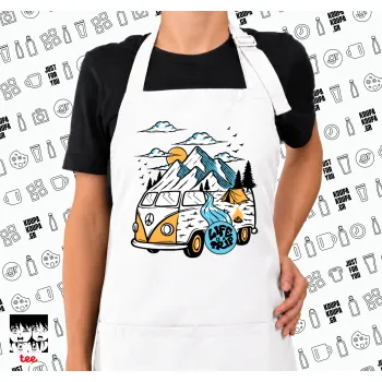 Life is a trip, Ποδιά μακριά Σεφ ολόσωμη με τσέπες white (ΕΝΗΛΙΚΩΝ)