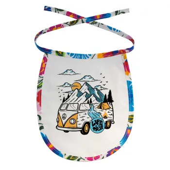 Life is a trip, Σαλιάρα μωρού αλέκιαστη με κορδόνι Χρωματιστή