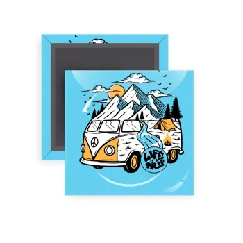 Life is a trip, Μαγνητάκι ψυγείου τετράγωνο διάστασης 5x5cm