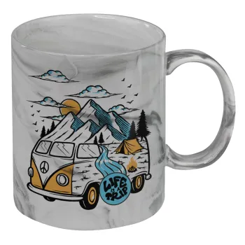 Life is a trip, Mug ceramic marble style, 330ml