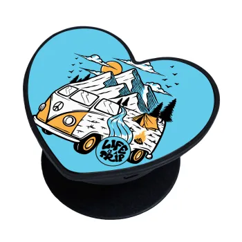 Life is a trip, Phone Holders Stand  καρδιά Μαύρο Βάση Στήριξης Κινητού στο Χέρι