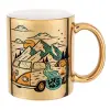 Mug ceramic, gold mirror, 330ml