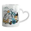 Mug heart handle, ceramic, 330ml