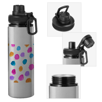 Watercolor dots, Metallic water bottle with safety cap, 850ml aluminum
