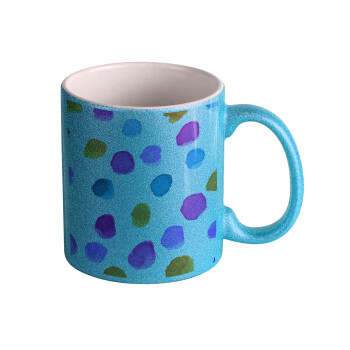 Watercolor dots, Κούπα Σιέλ Glitter που γυαλίζει, κεραμική, 330ml