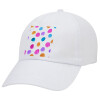 Watercolor dots, Καπέλο ενηλίκων Jockey Λευκό (snapback, 5-φύλλο, unisex)