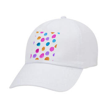 Watercolor dots, Καπέλο Baseball Λευκό (5-φύλλο, unisex)