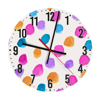 Watercolor dots, Ρολόι τοίχου ξύλινο (30cm)