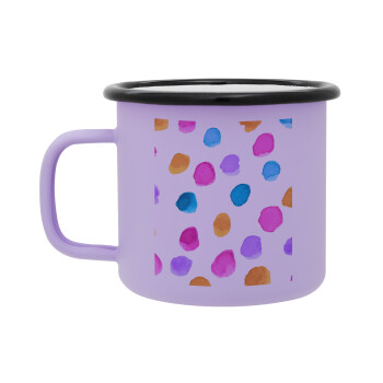 Watercolor dots, Κούπα Μεταλλική εμαγιέ ΜΑΤ Light Pastel Purple 360ml
