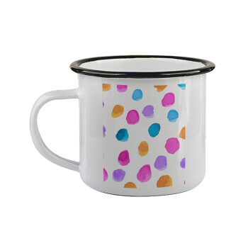 Watercolor dots, Κούπα εμαγιέ με μαύρο χείλος 360ml