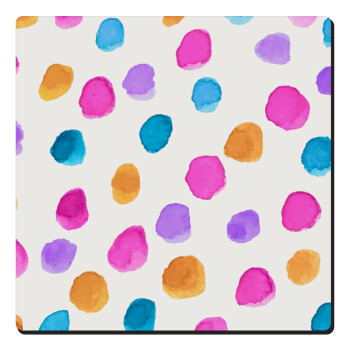 Watercolor dots, Τετράγωνο μαγνητάκι ξύλινο 6x6cm