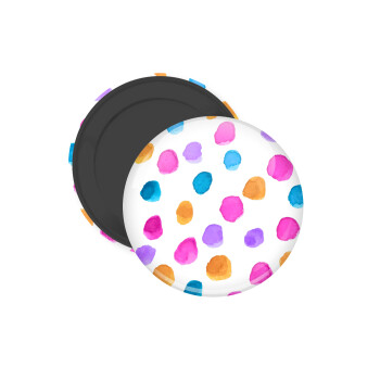 Watercolor dots, Μαγνητάκι ψυγείου στρογγυλό διάστασης 5cm