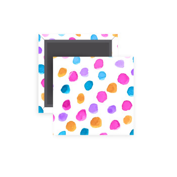 Watercolor dots, Μαγνητάκι ψυγείου τετράγωνο διάστασης 5x5cm