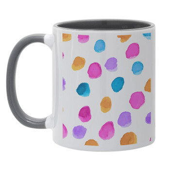 Watercolor dots, Mug colored grey, ceramic, 330ml