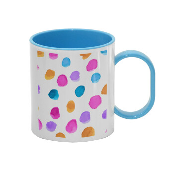 Watercolor dots, Κούπα (πλαστική) (BPA-FREE) Polymer Μπλε για παιδιά, 330ml