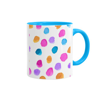 Watercolor dots, Mug colored light blue, ceramic, 330ml