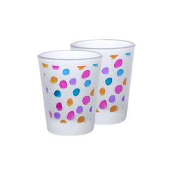 Watercolor dots, Σφηνοπότηρα γυάλινα 45ml του πάγου (2 τεμάχια)