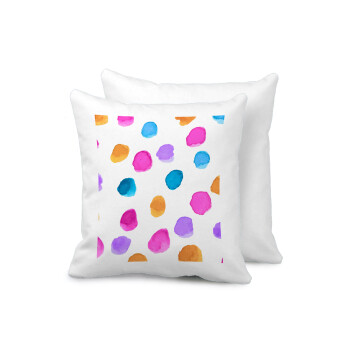Watercolor dots, Sofa cushion 40x40cm includes filling