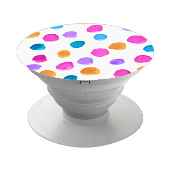 Watercolor dots, Phone Holders Stand  White Hand-held Mobile Phone Holder