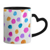 Mug heart black handle, ceramic, 330ml