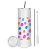 Tumbler stainless steel 600ml, with metal straw & cleaning brush
