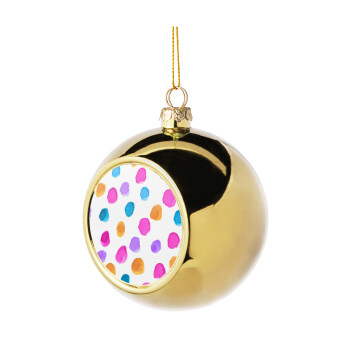 Watercolor dots, Χριστουγεννιάτικη μπάλα δένδρου Χρυσή 8cm