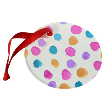 Watercolor dots, Στολίδι Χριστουγεννιάτικο στολίδι γυάλινο 9cm