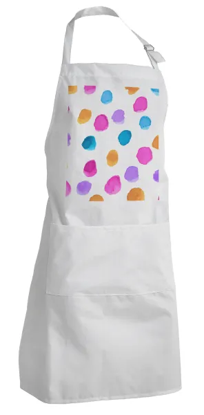 Watercolor dots — Adult Chef Apron (with sliders and 2 pockets)