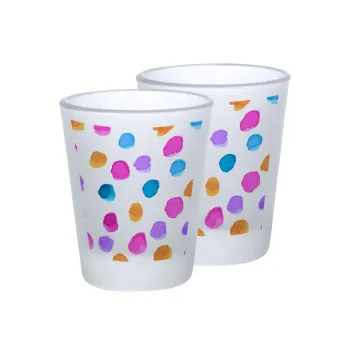Watercolor dots, Σφηνοπότηρα γυάλινα 45ml του πάγου (2 τεμάχια)